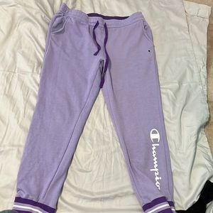 champion purple sweatpants athletic wear size large
